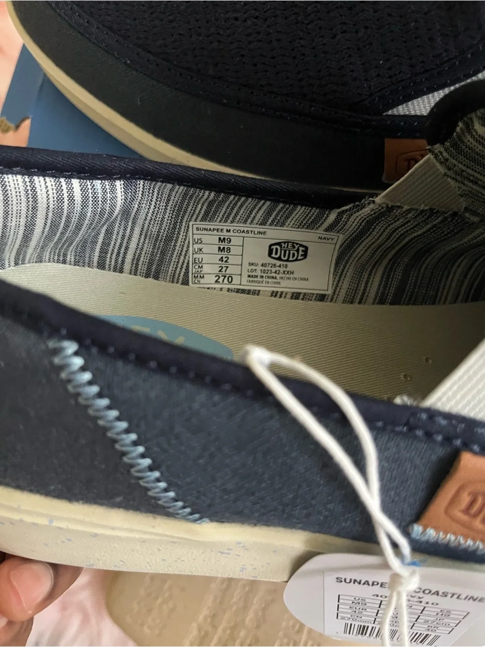 Hey Dude Navy Blue Woven Slip-On Loafers